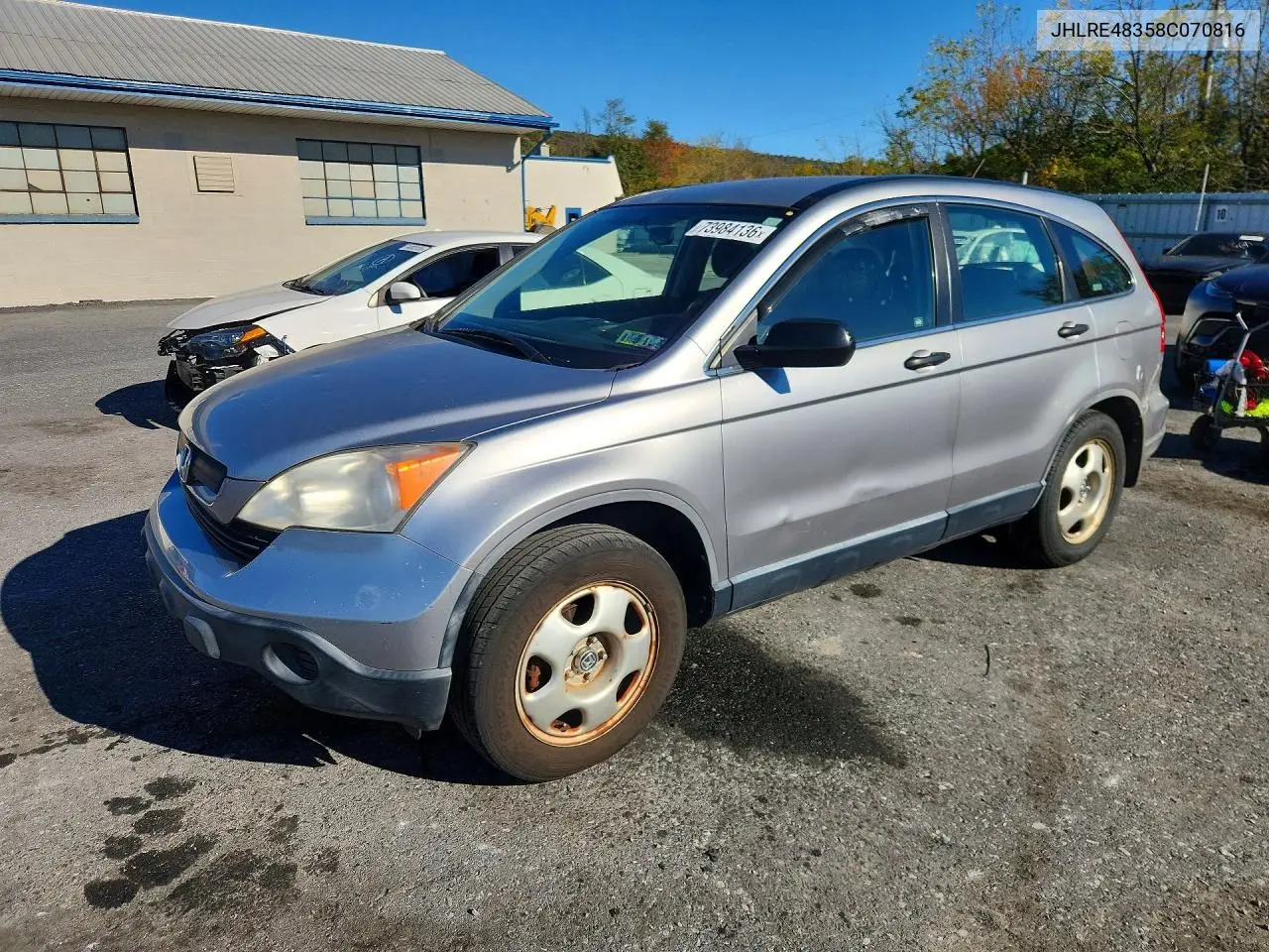 HONDA CR-V 2008, VIN JHLRE48358C070816