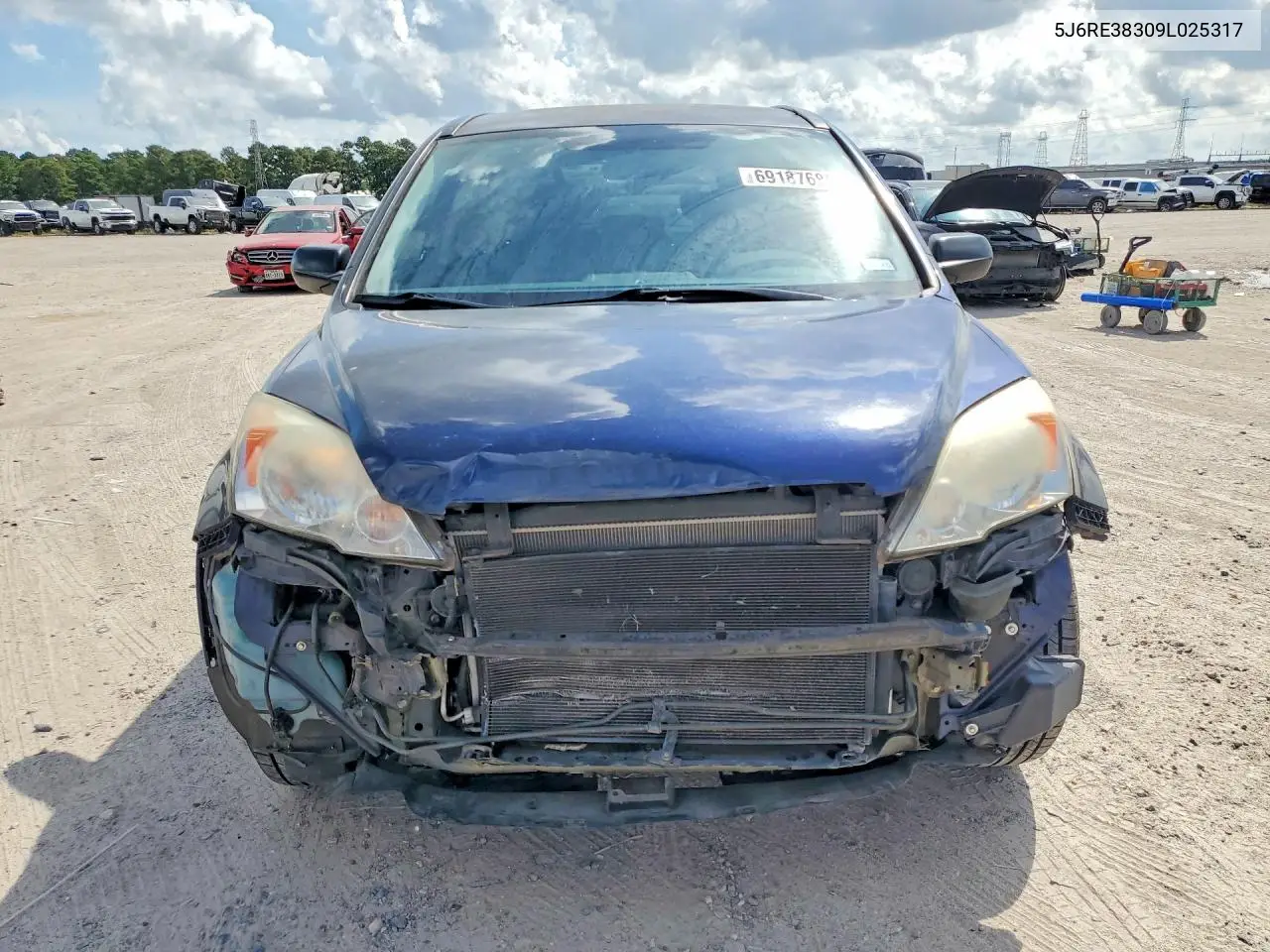 2009 HONDA CR-V VIN 5J6RE38309L025317 — фото 5