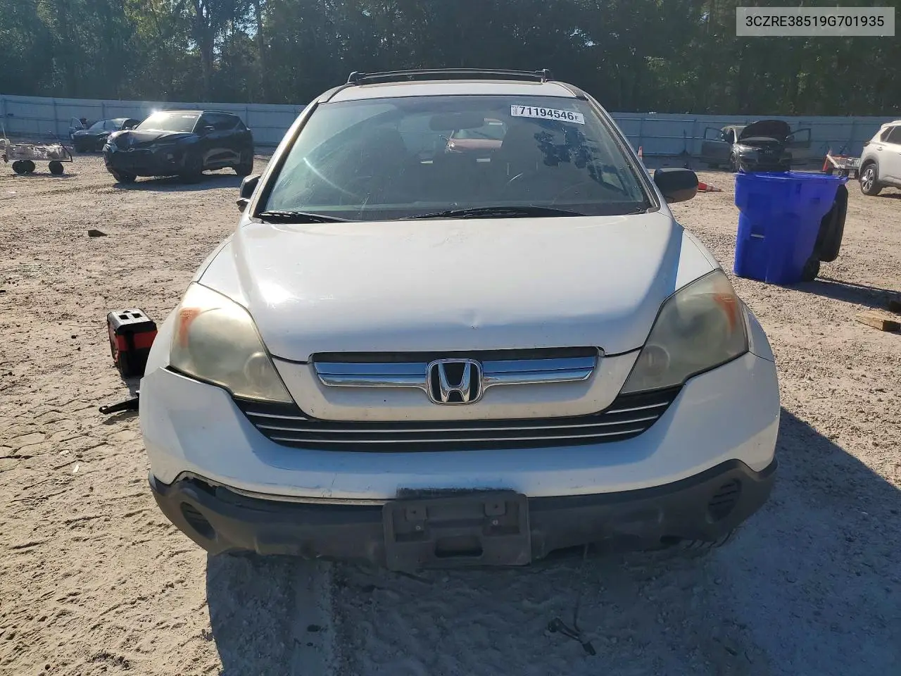 2009 HONDA CR-V VIN 3CZRE38519G701935 — фото 5