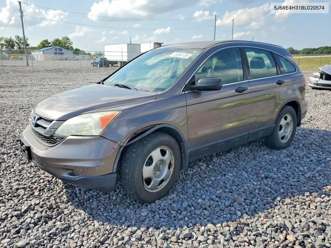 HONDA CR-V 2011, VIN 5J6RE4H31BL020574