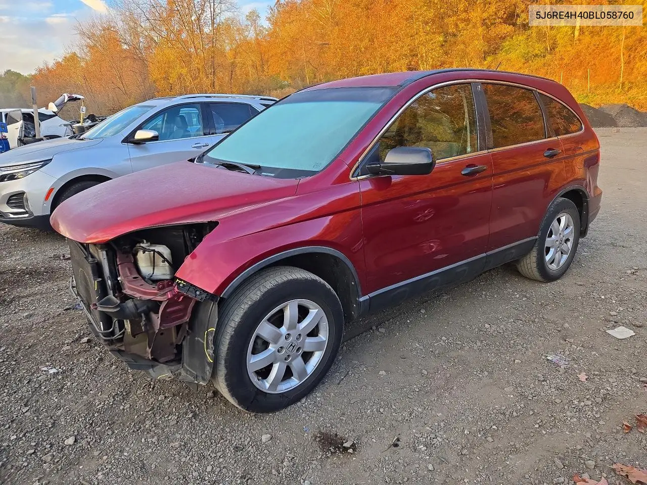HONDA CR-V 2011, VIN 5J6RE4H40BL058760