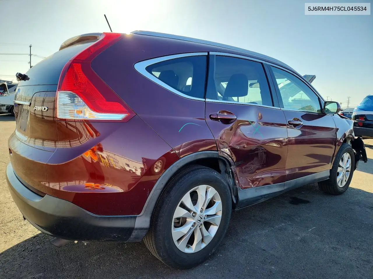 2012 HONDA CR-V VIN 5J6RM4H75CL045534 — фото 3