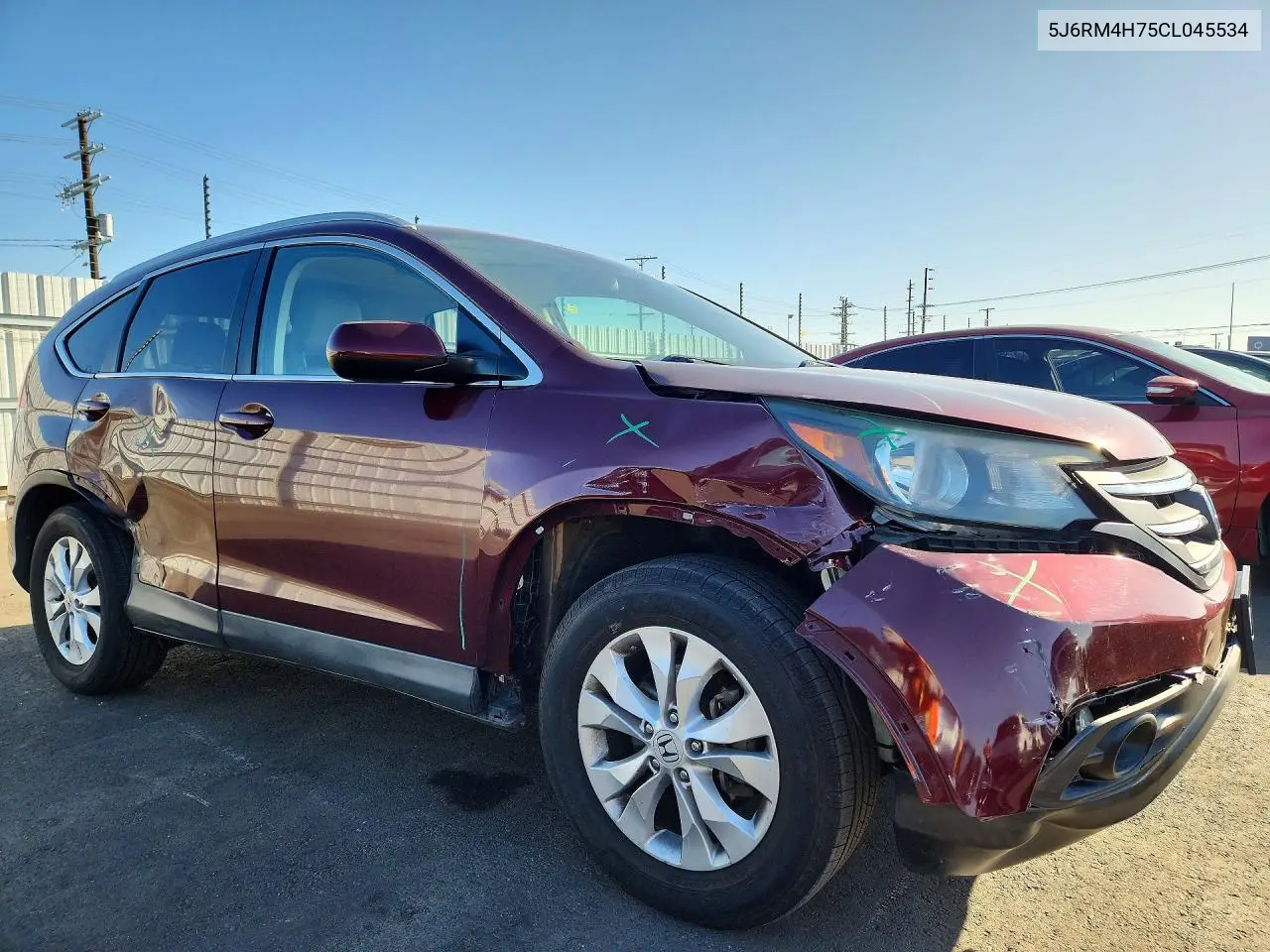 2012 HONDA CR-V VIN 5J6RM4H75CL045534 — фото 4