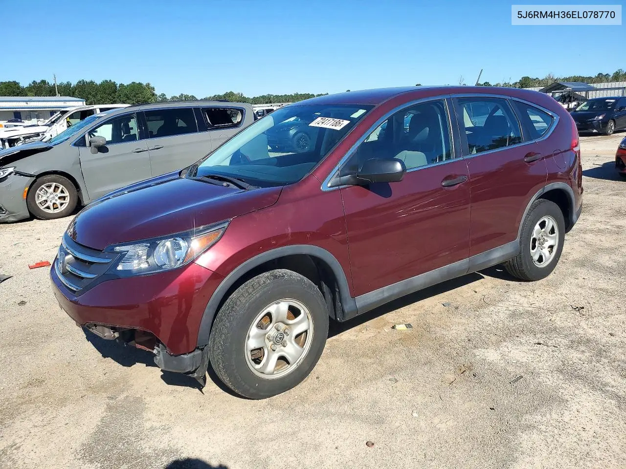 HONDA CR-V 2014, VIN 5J6RM4H36EL078770