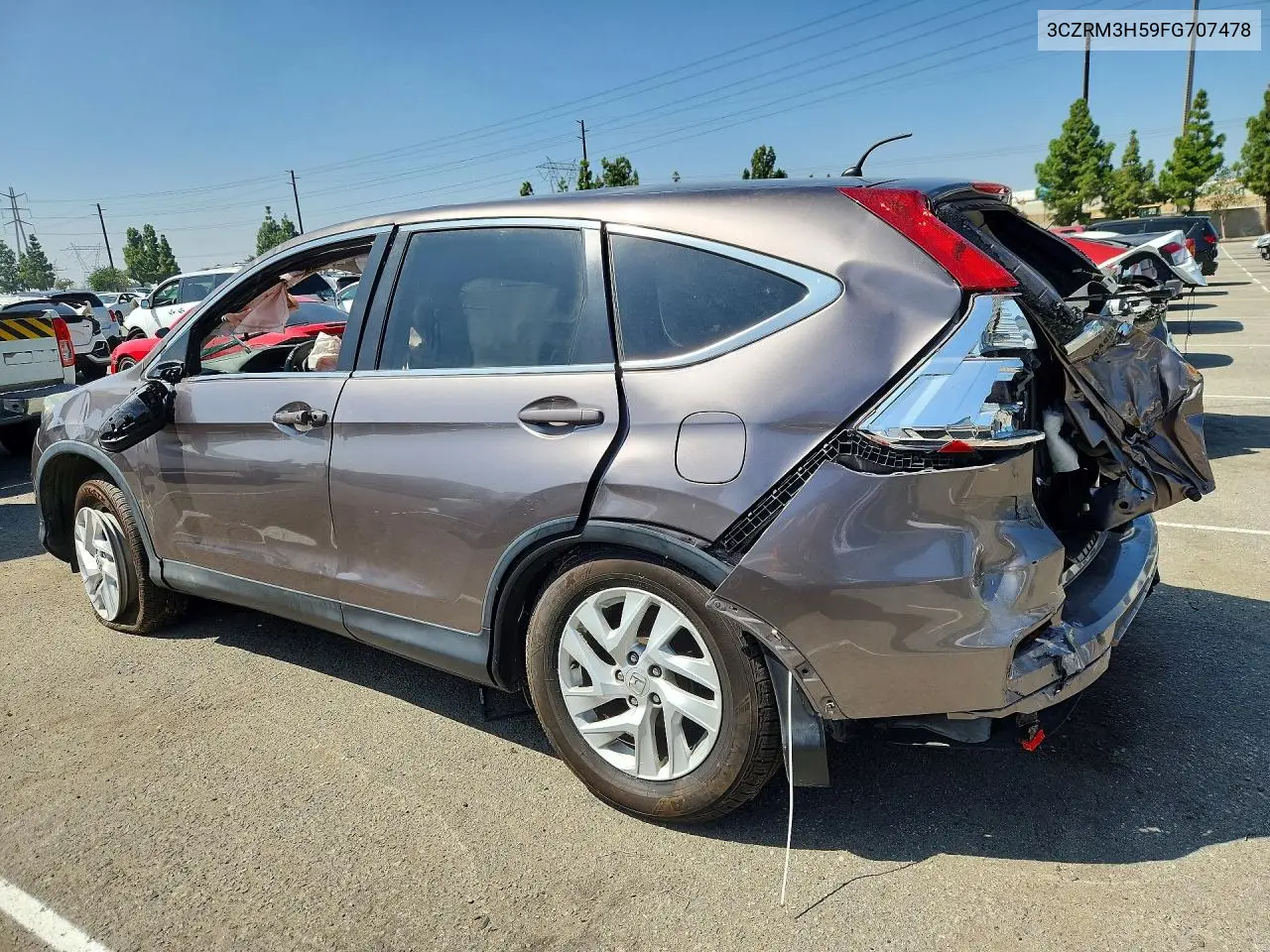 2015 HONDA CR-V VIN 3CZRM3H59FG707478 — фото 2
