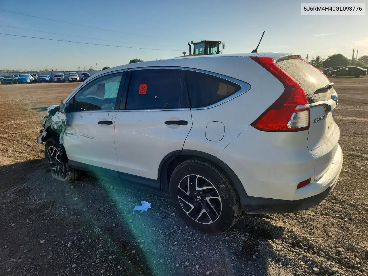 2016 HONDA CR-V VIN 5J6RM4H40GL093776 — фото 2
