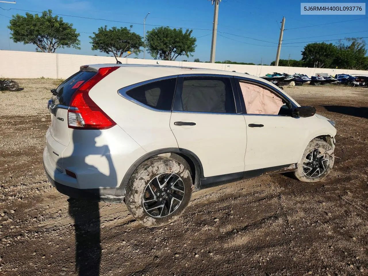 2016 HONDA CR-V VIN 5J6RM4H40GL093776 — фото 3
