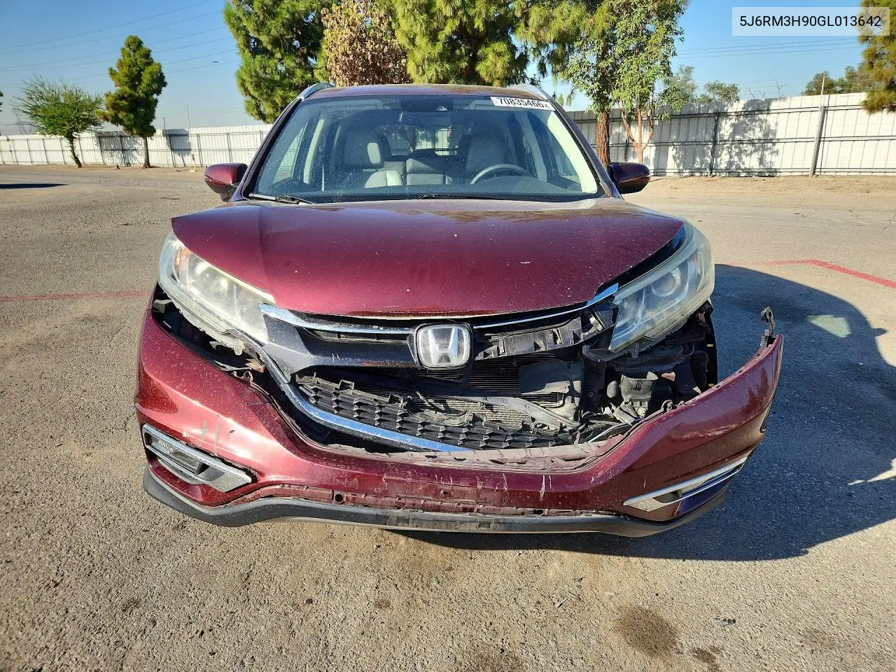 2016 HONDA CR-V VIN 5J6RM3H90GL013642 — фото 5