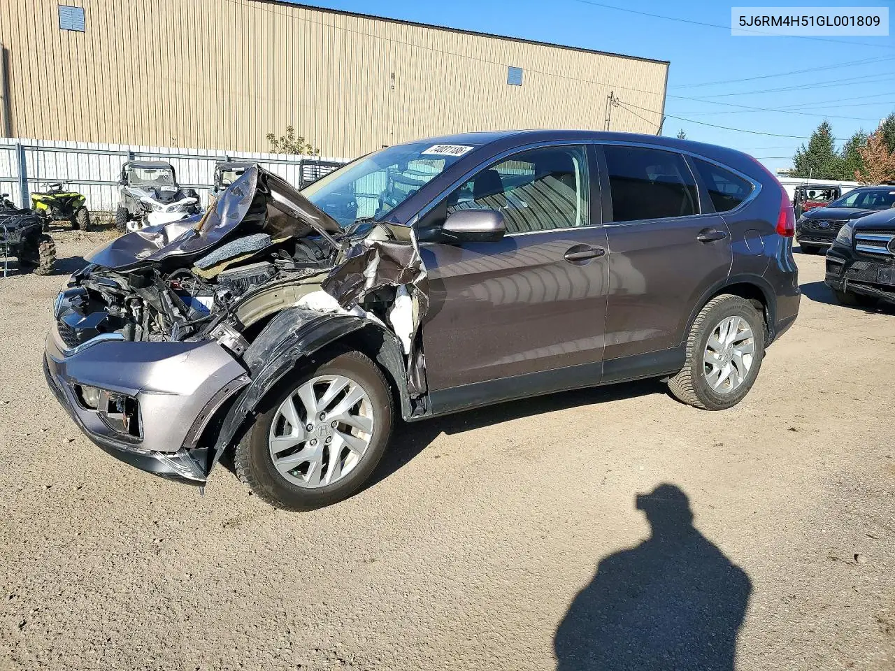 HONDA CR-V 2016, VIN 5J6RM4H51GL001809