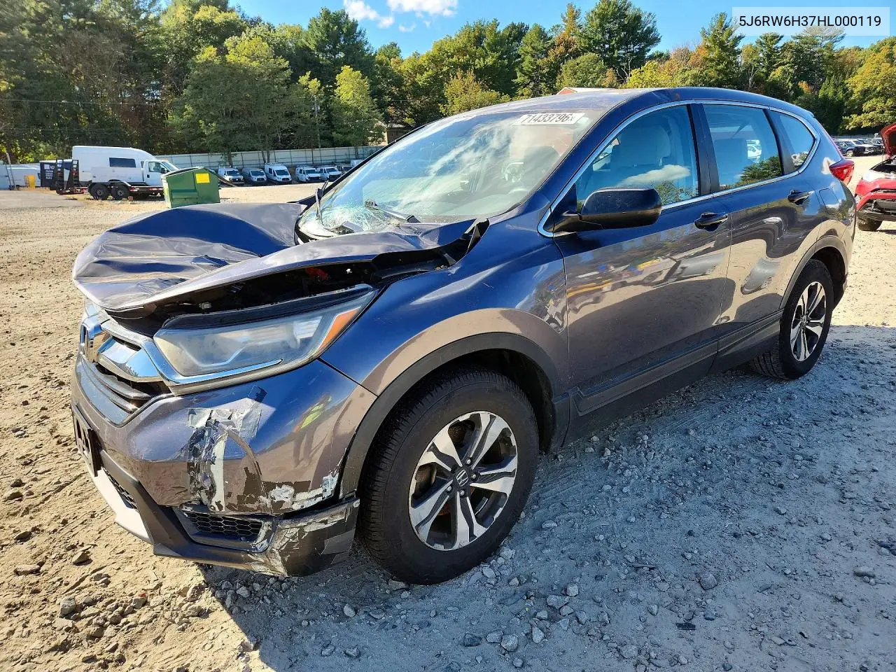 HONDA CR-V 2017, VIN 5J6RW6H37HL000119