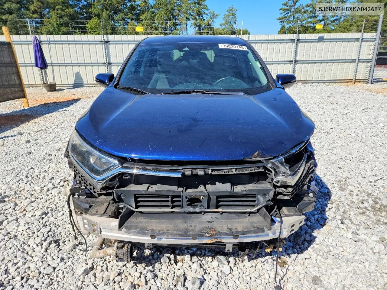 2019 HONDA CR-V VIN 5J6RW1H8XKA042687 — фото 5