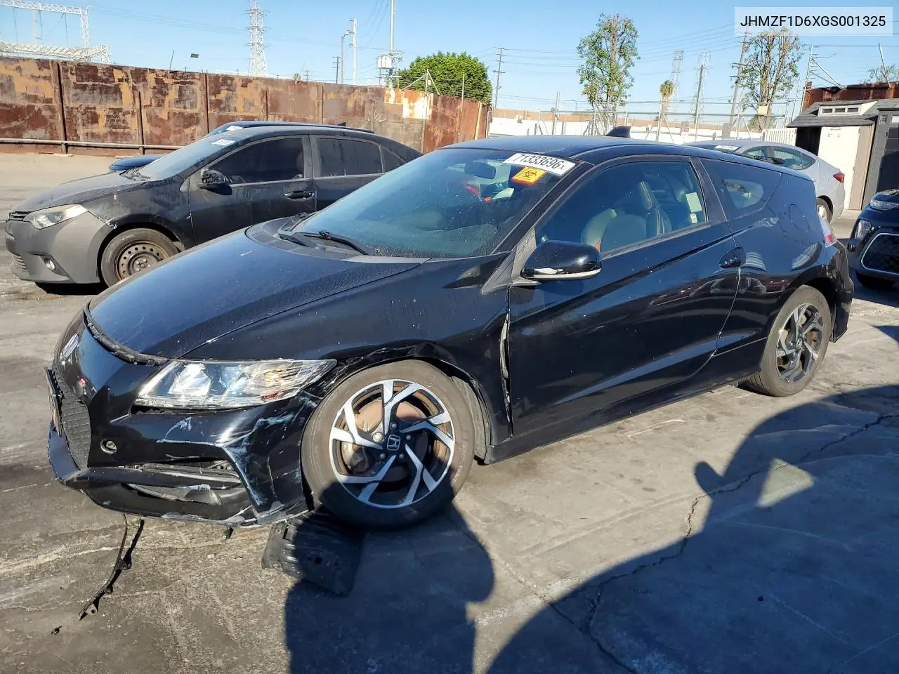 HONDA CR-Z 2016, VIN JHMZF1D6XGS001325