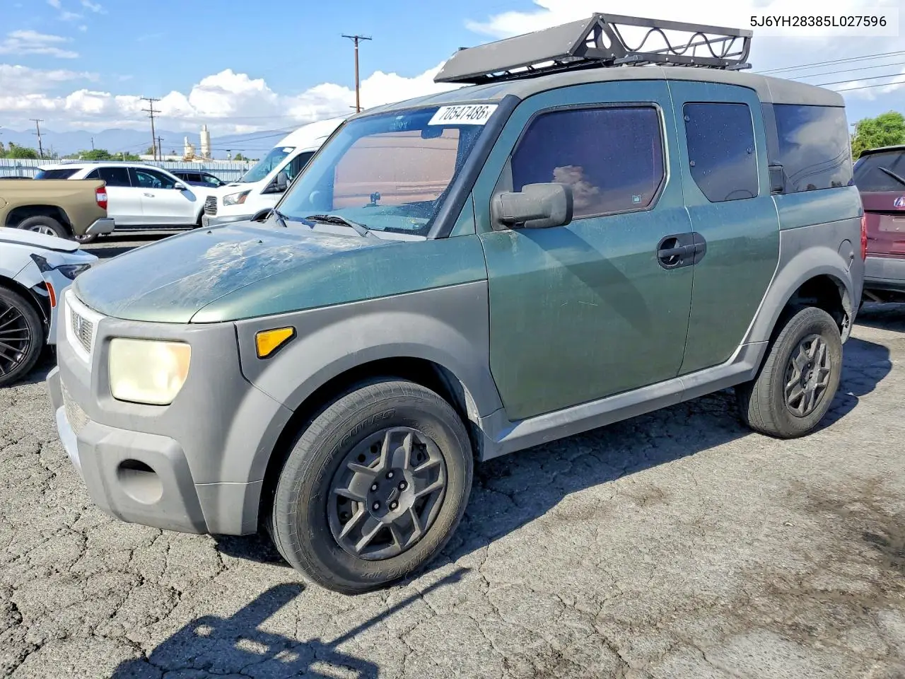 HONDA ELEMENT 2005, VIN 5J6YH28385L027596