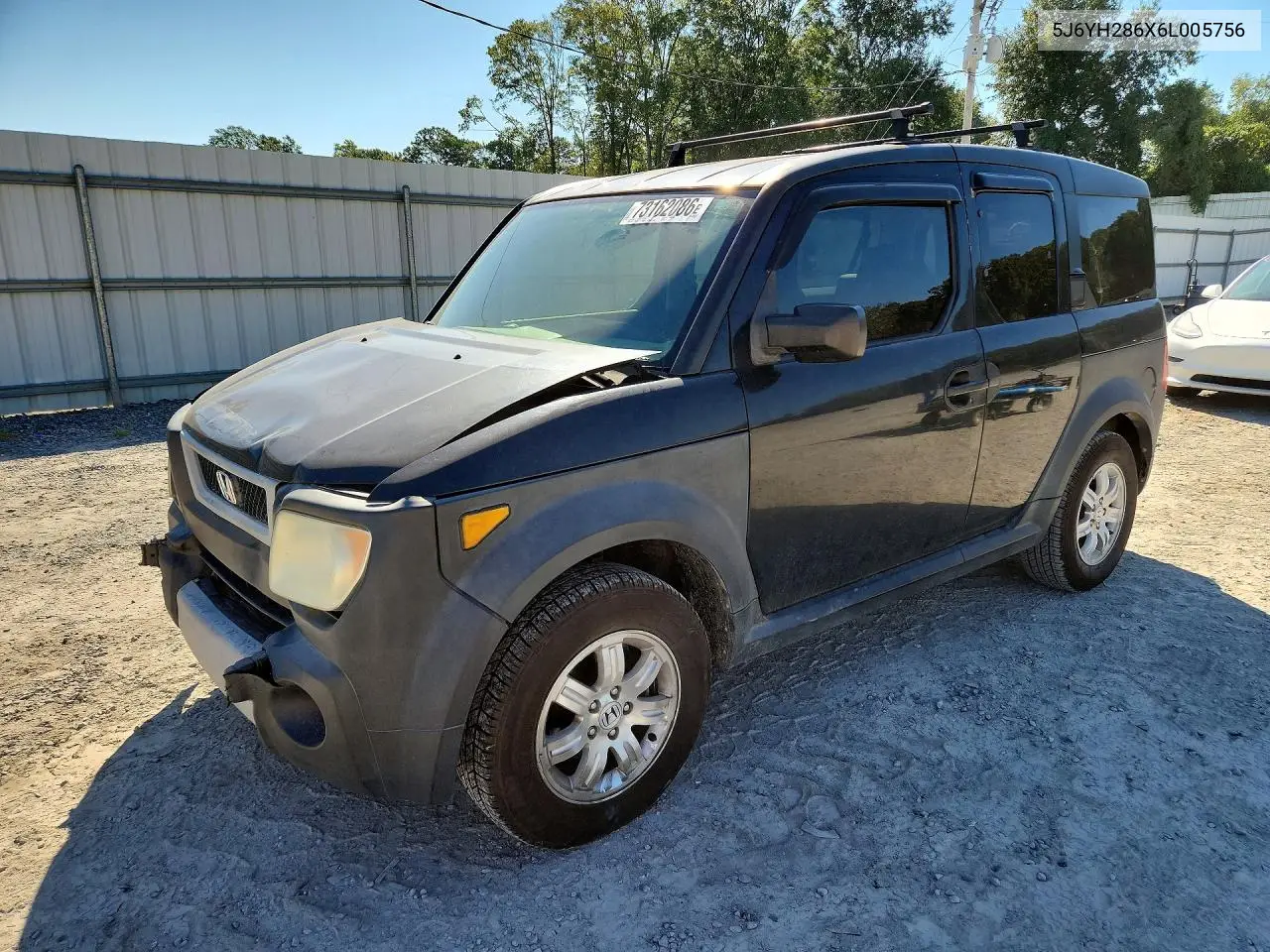 HONDA ELEMENT 2006, VIN 5J6YH286X6L005756