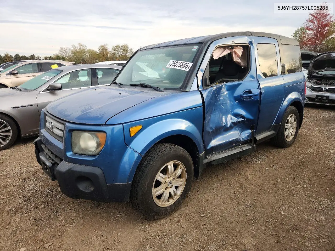 HONDA ELEMENT 2007, VIN 5J6YH28757L005285