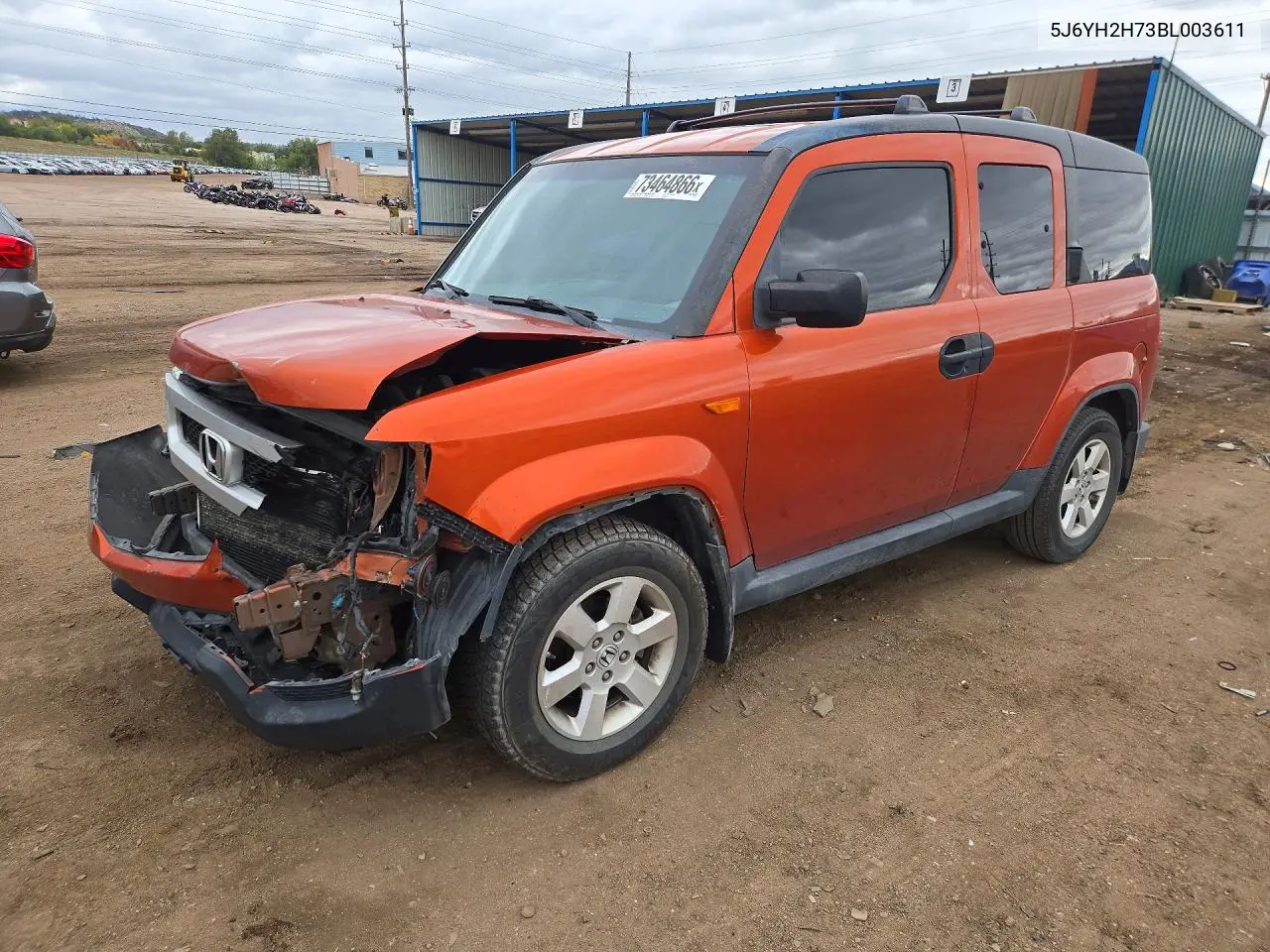 HONDA ELEMENT 2011, VIN 5J6YH2H73BL003611