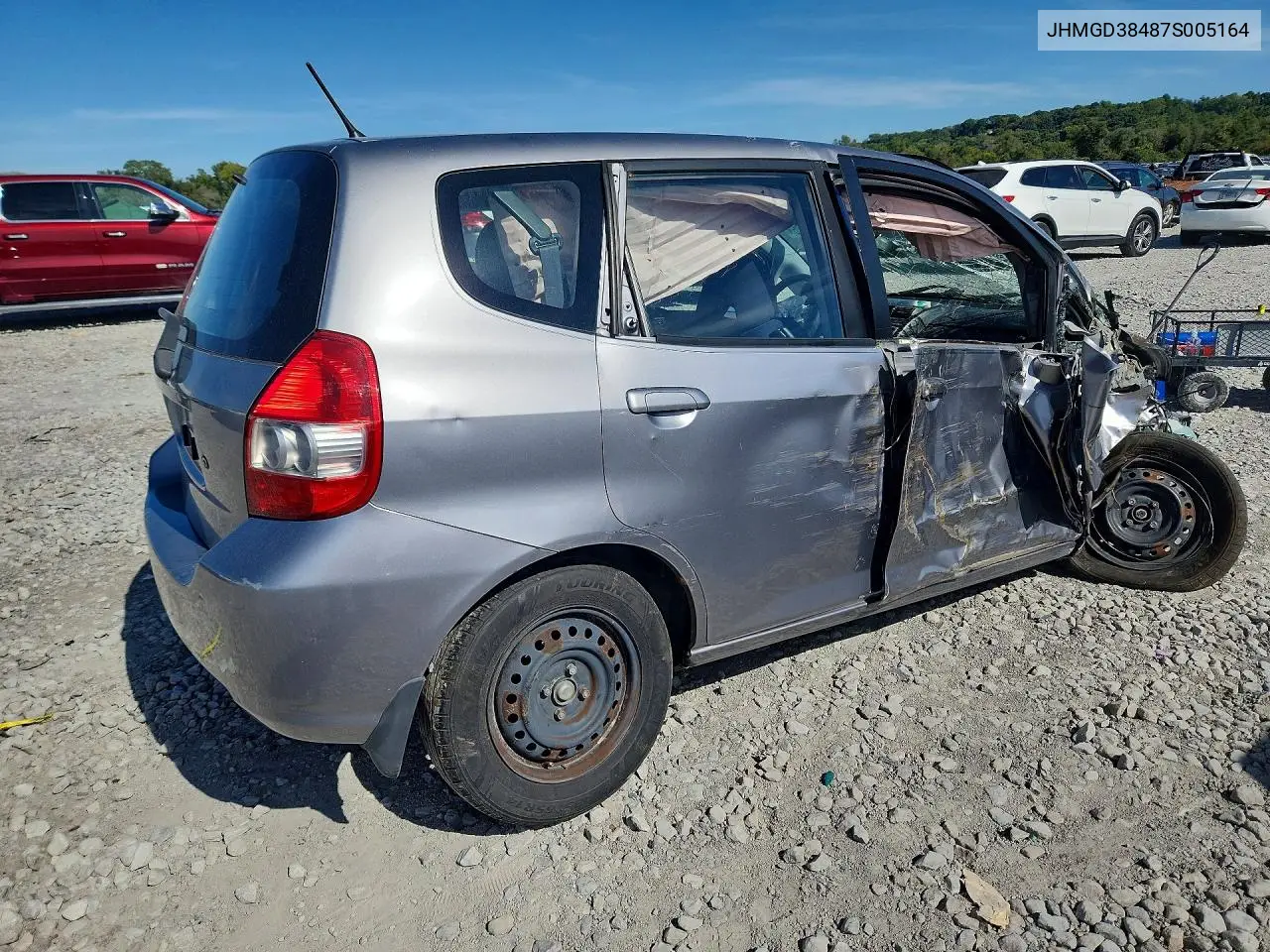 2007 HONDA FIT VIN JHMGD38487S005164 — фото 3