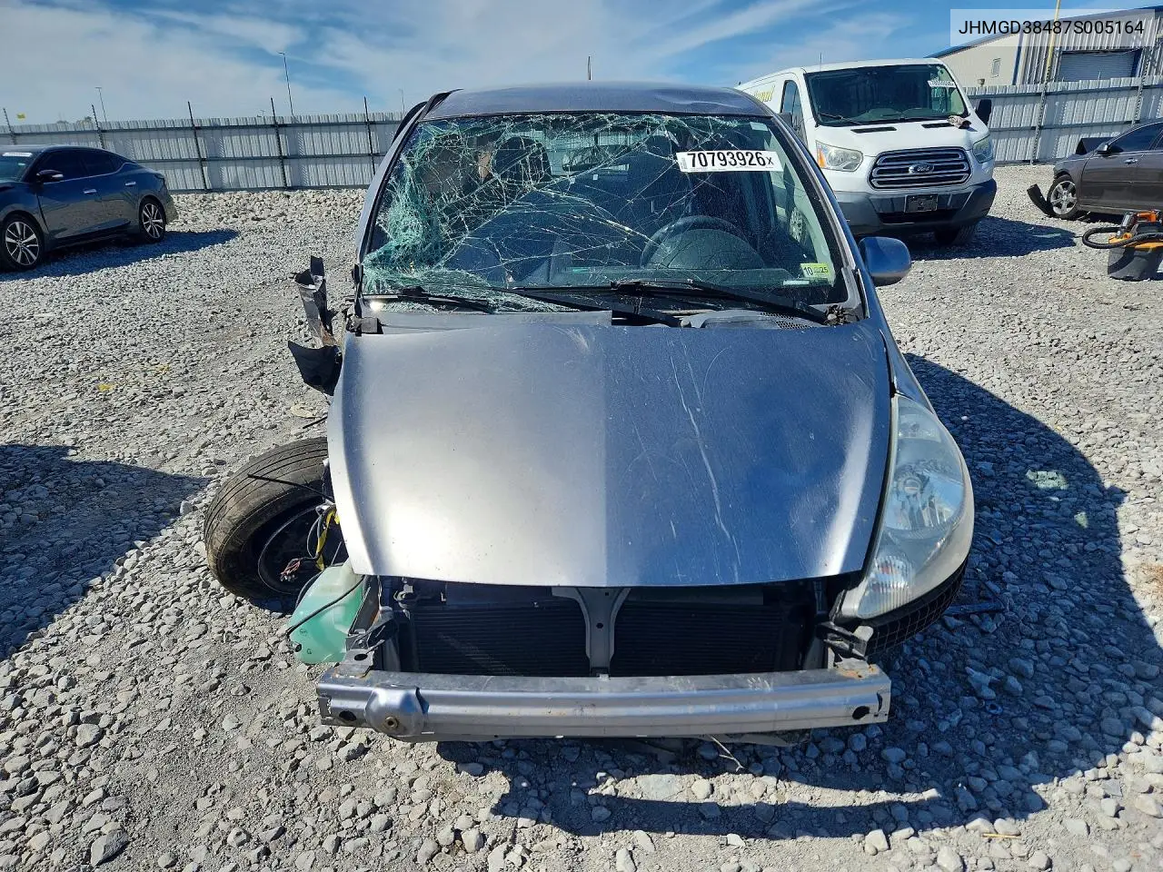 2007 HONDA FIT VIN JHMGD38487S005164 — фото 5