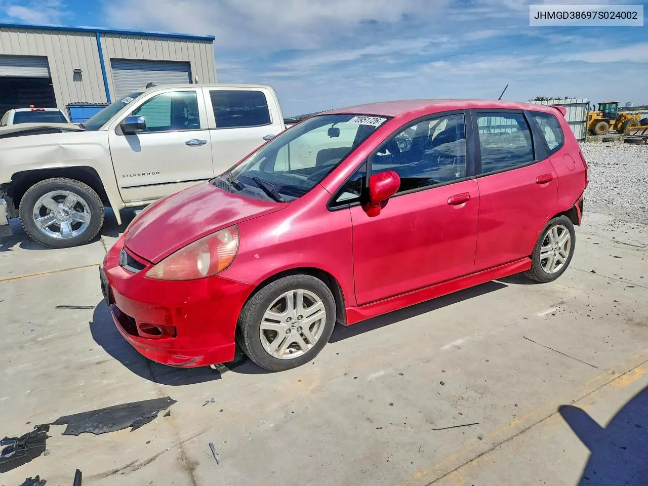 HONDA FIT 2007, VIN JHMGD38697S024002