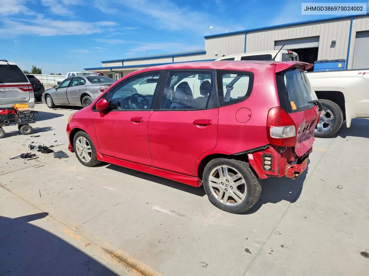 2007 HONDA FIT VIN JHMGD38697S024002 — фото 2
