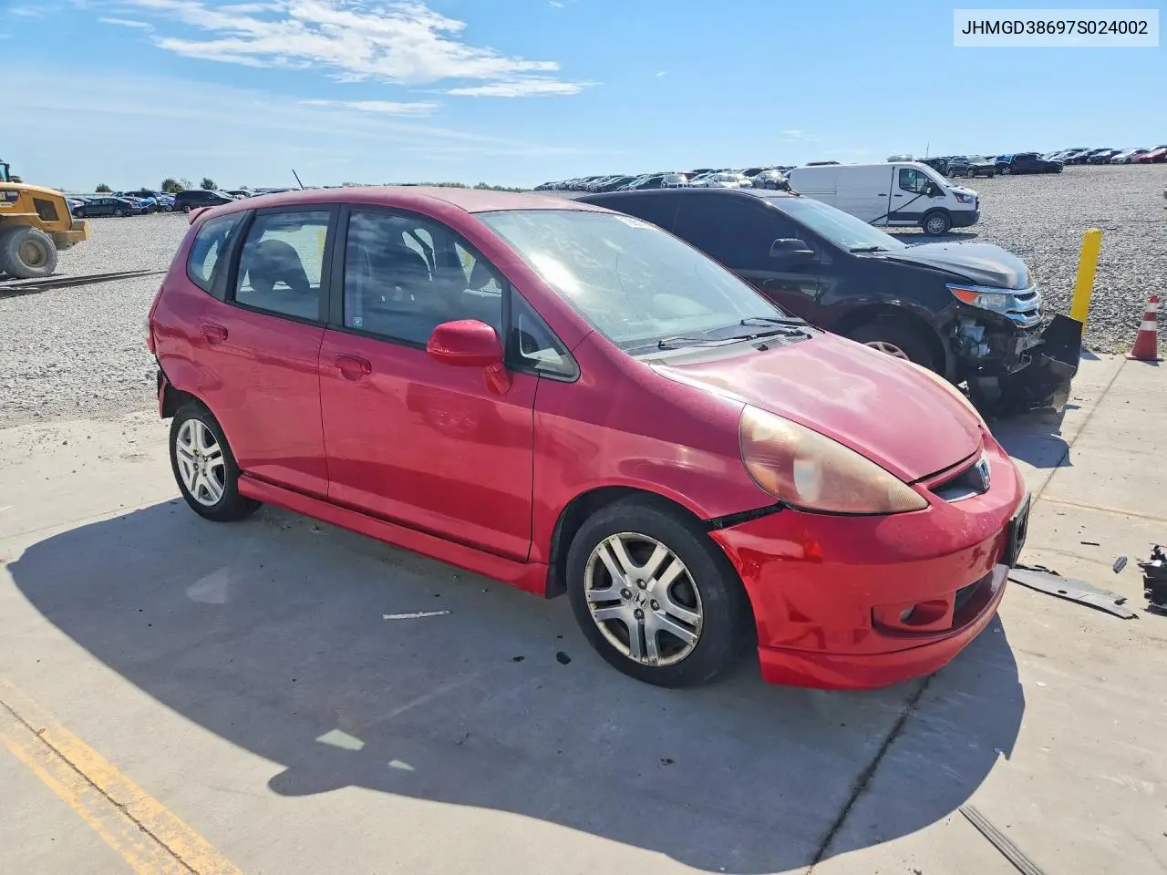2007 HONDA FIT VIN JHMGD38697S024002 — фото 4