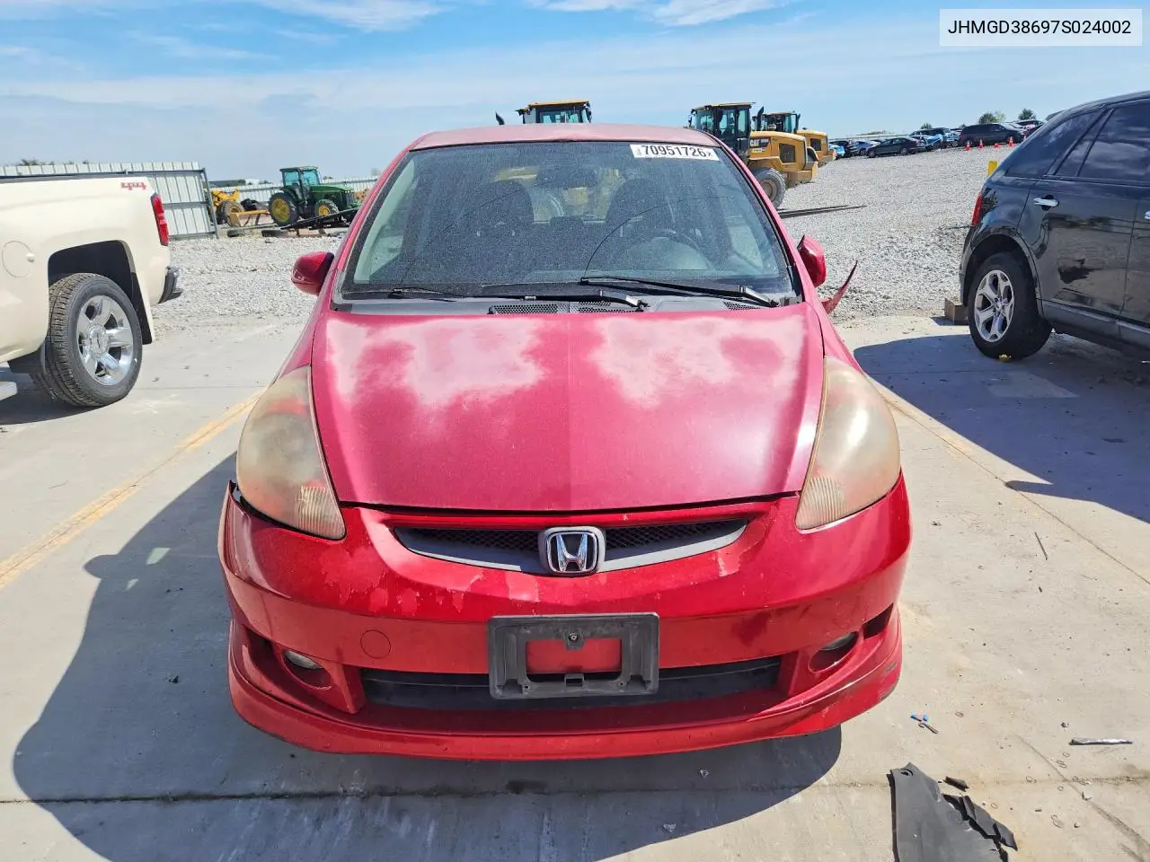 2007 HONDA FIT VIN JHMGD38697S024002 — фото 5