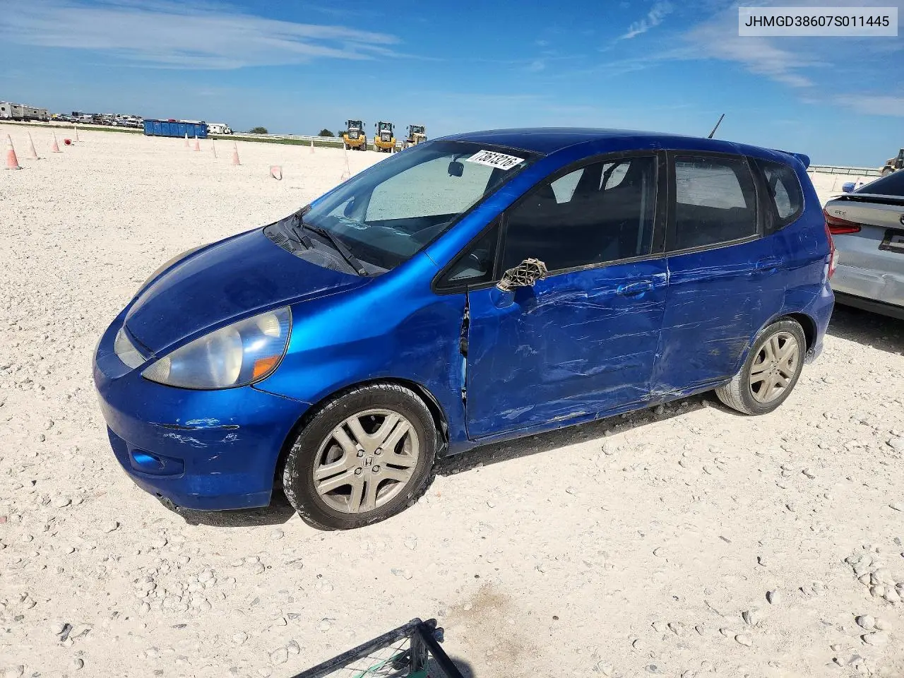 HONDA FIT 2007, VIN JHMGD38607S011445