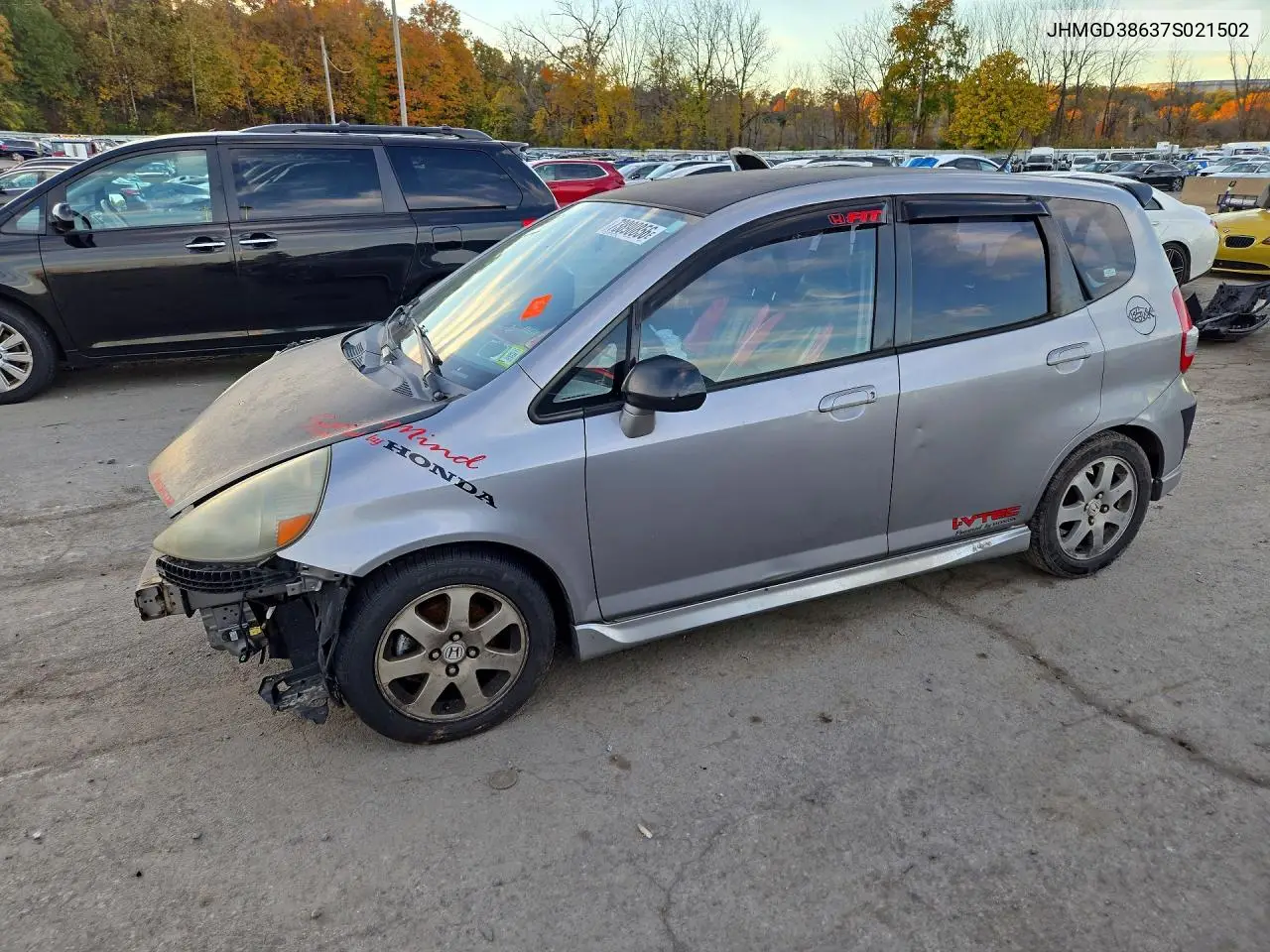 HONDA FIT 2007, VIN JHMGD38637S021502