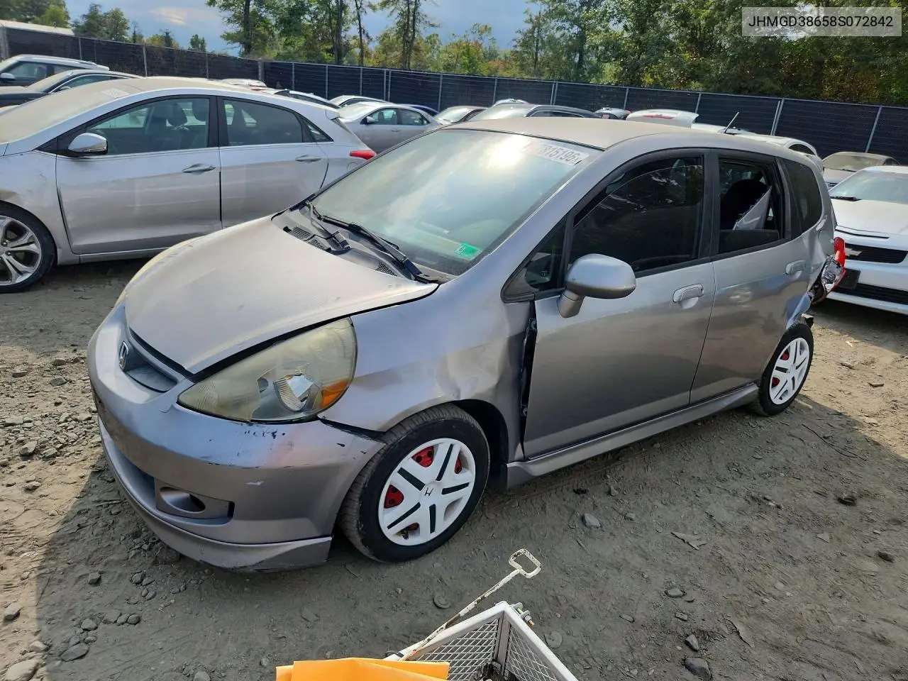 HONDA FIT 2008, VIN JHMGD38658S072842