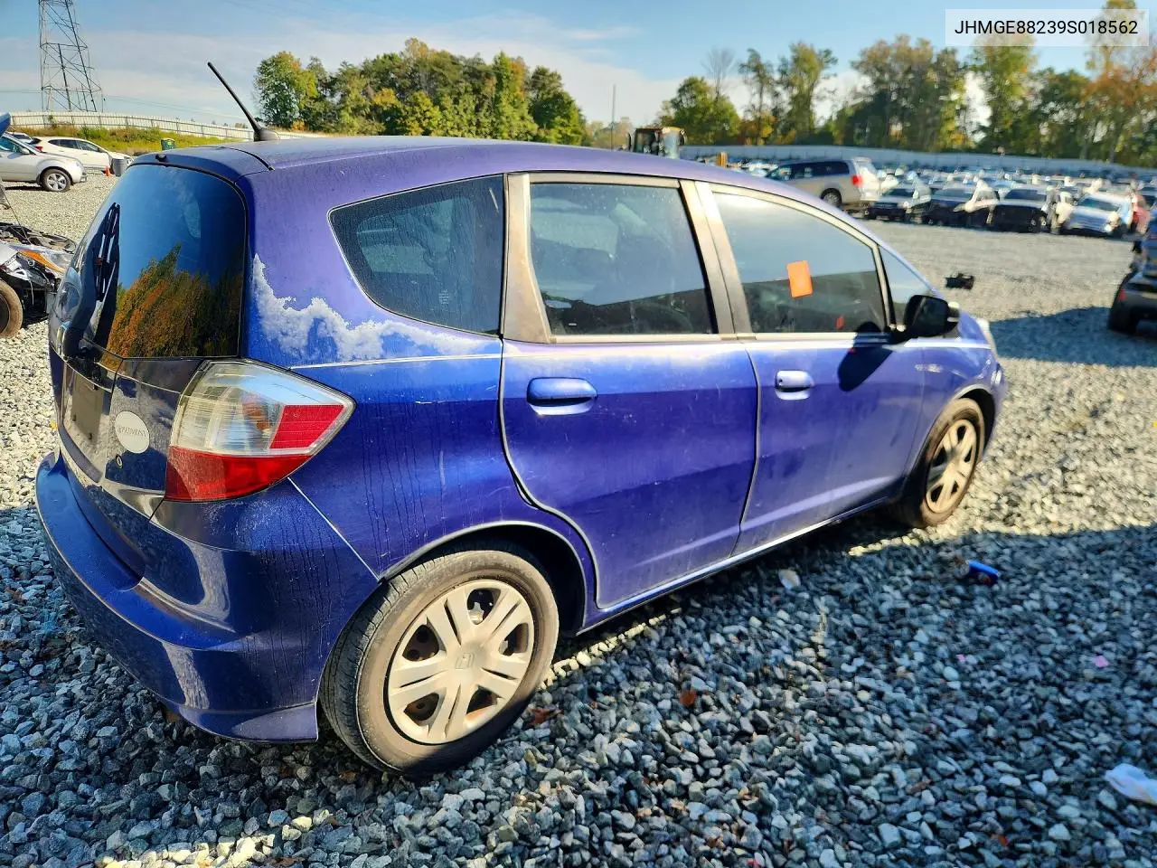 2009 HONDA FIT VIN JHMGE88239S018562 — фото 3
