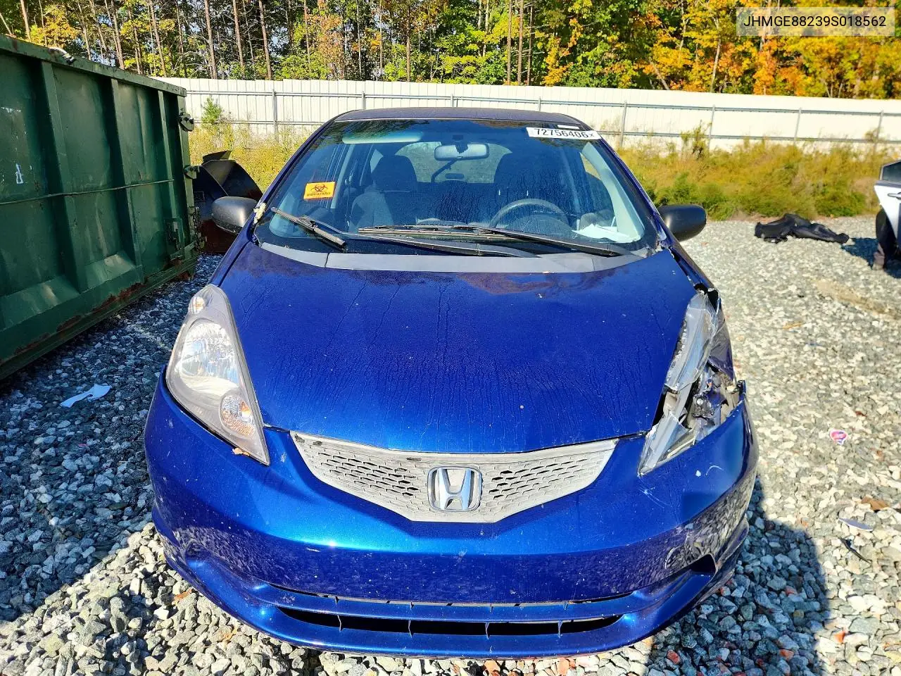 2009 HONDA FIT VIN JHMGE88239S018562 — фото 5