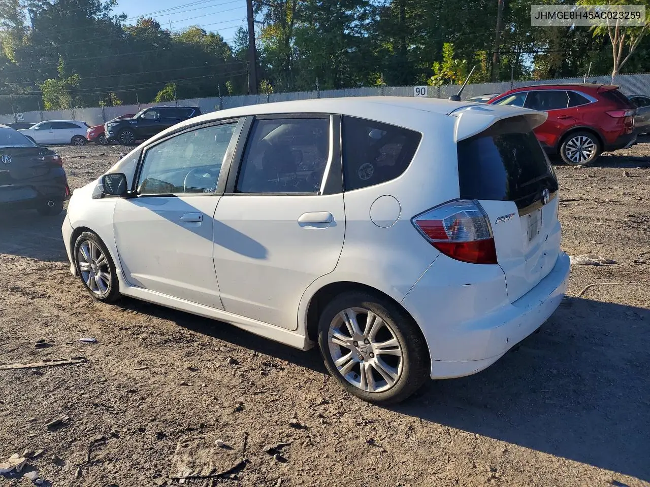 2010 HONDA FIT VIN JHMGE8H45AC023259 — фото 2