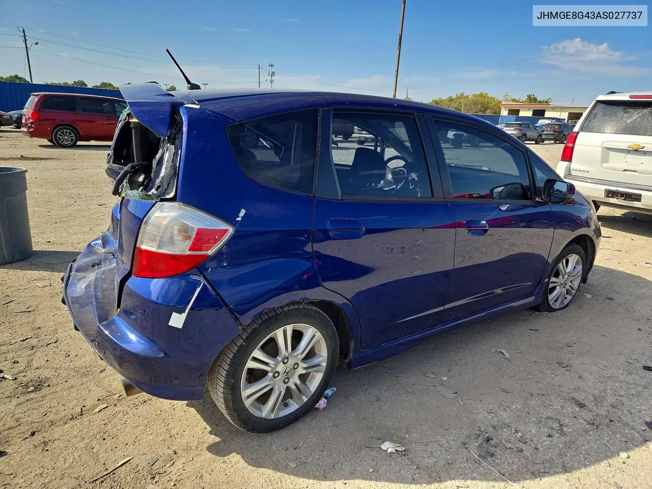 2010 HONDA FIT VIN JHMGE8G43AS027737 — фото 3