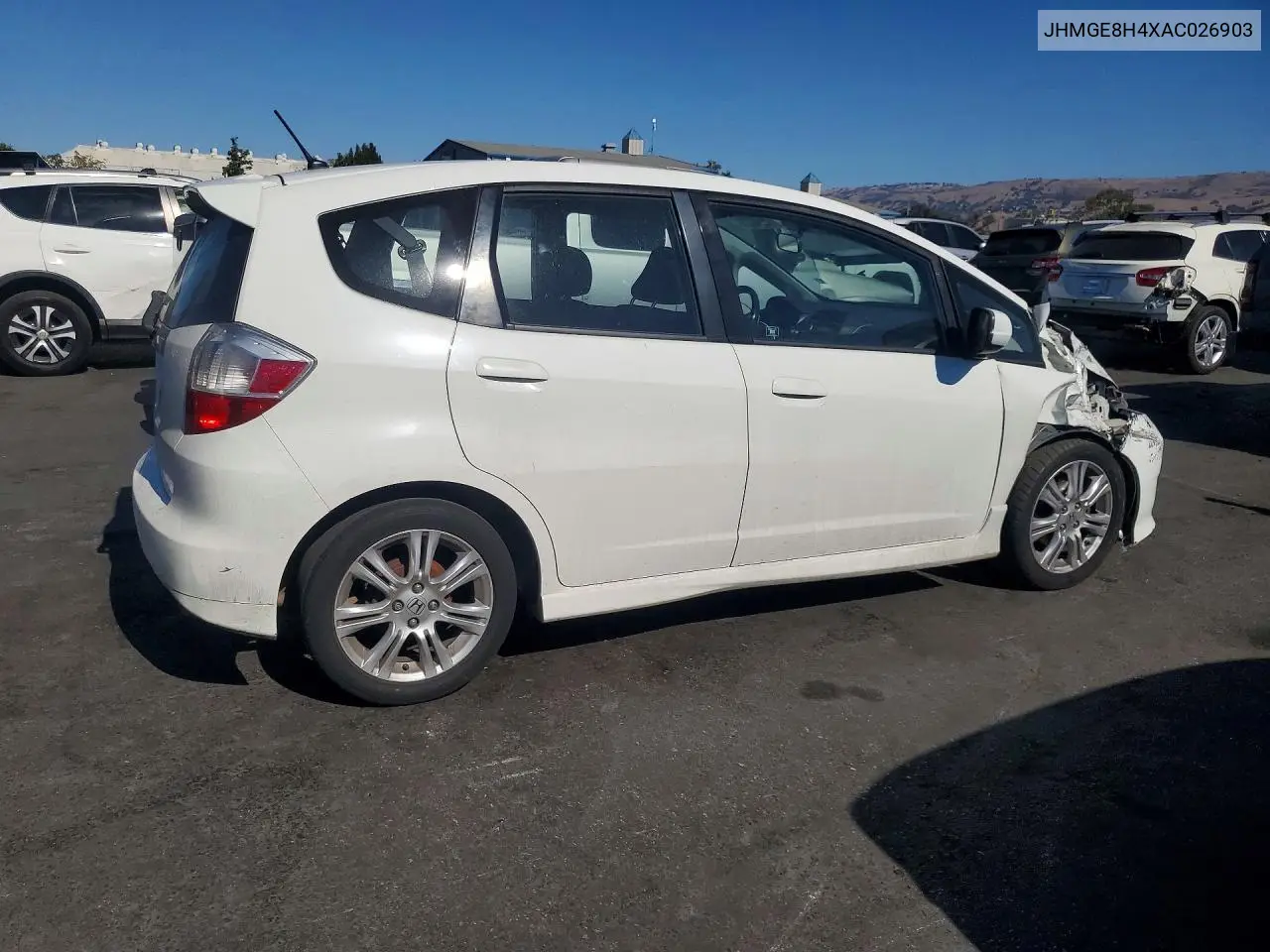 2010 HONDA FIT VIN JHMGE8H4XAC026903 — фото 3