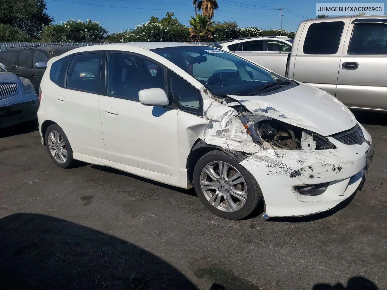 2010 HONDA FIT VIN JHMGE8H4XAC026903 — фото 4