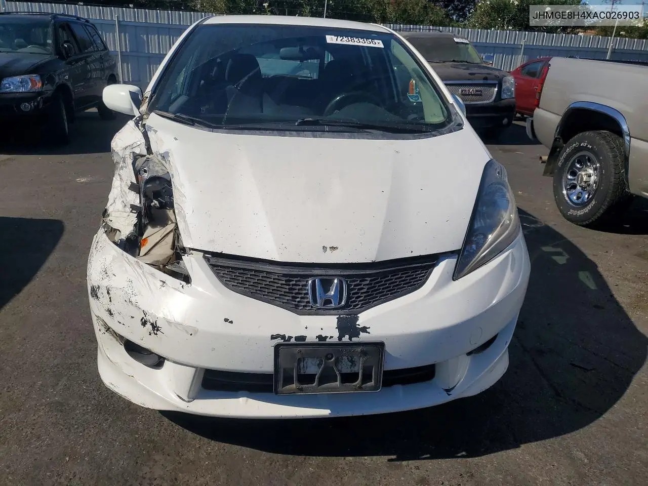 2010 HONDA FIT VIN JHMGE8H4XAC026903 — фото 5