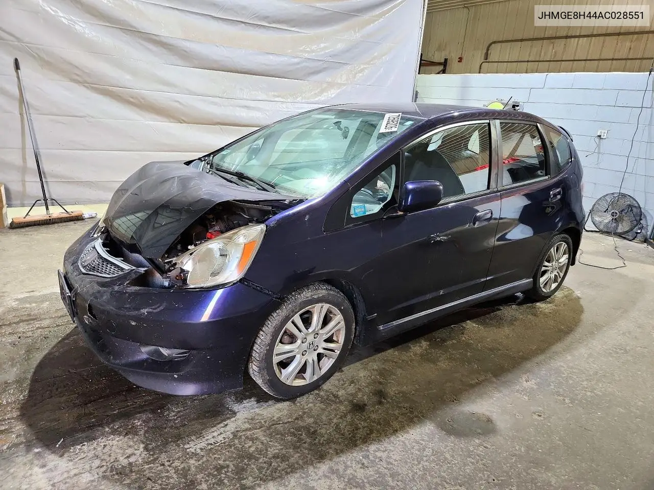 HONDA FIT 2010, VIN JHMGE8H44AC028551