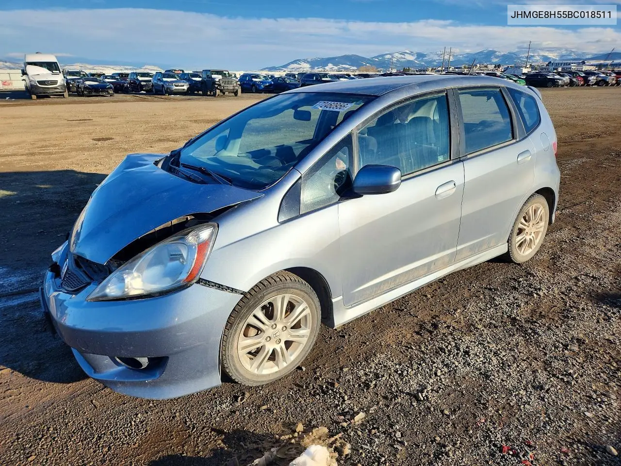 HONDA FIT 2011, VIN JHMGE8H55BC018511