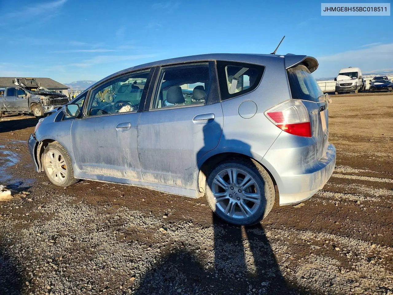 2011 HONDA FIT VIN JHMGE8H55BC018511 — фото 2