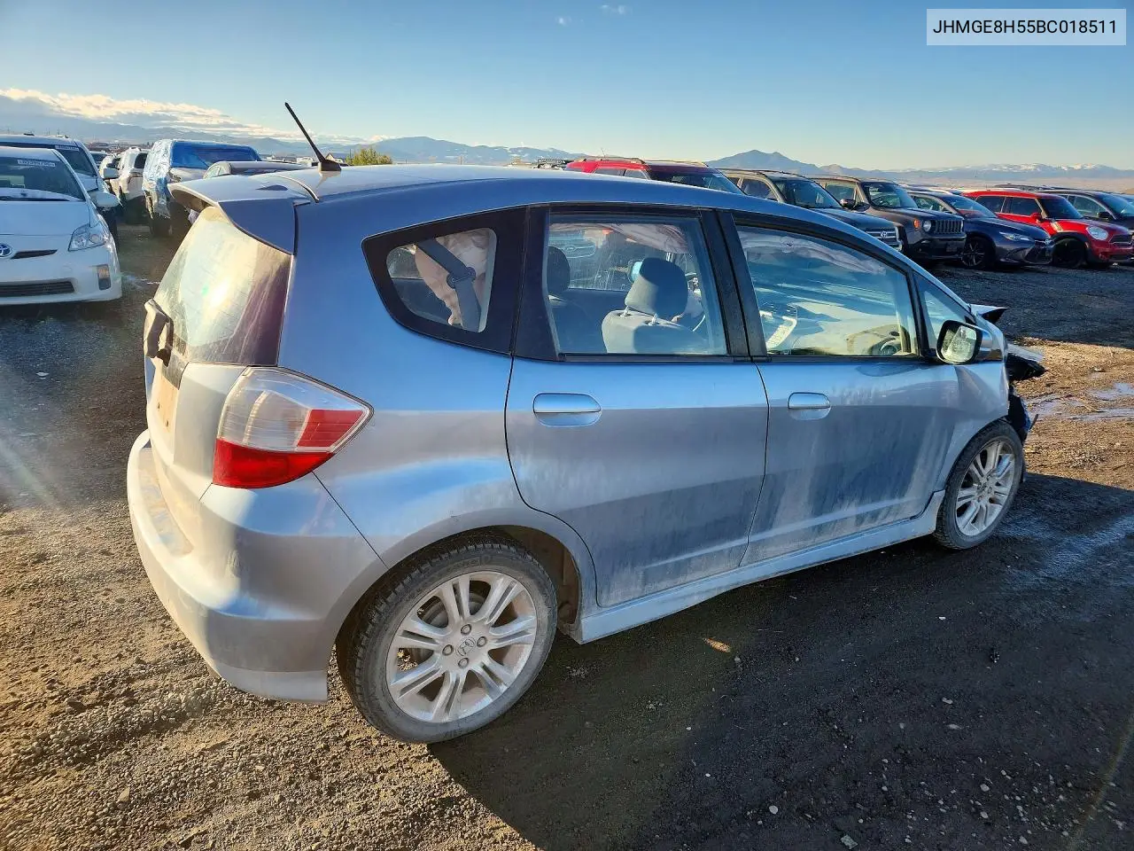 2011 HONDA FIT VIN JHMGE8H55BC018511 — фото 3