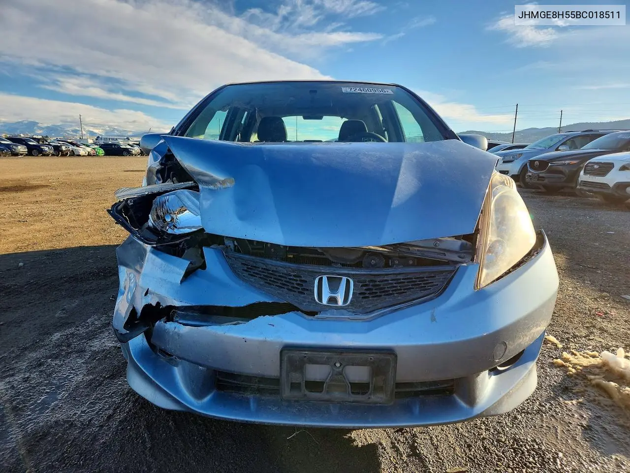 2011 HONDA FIT VIN JHMGE8H55BC018511 — фото 5