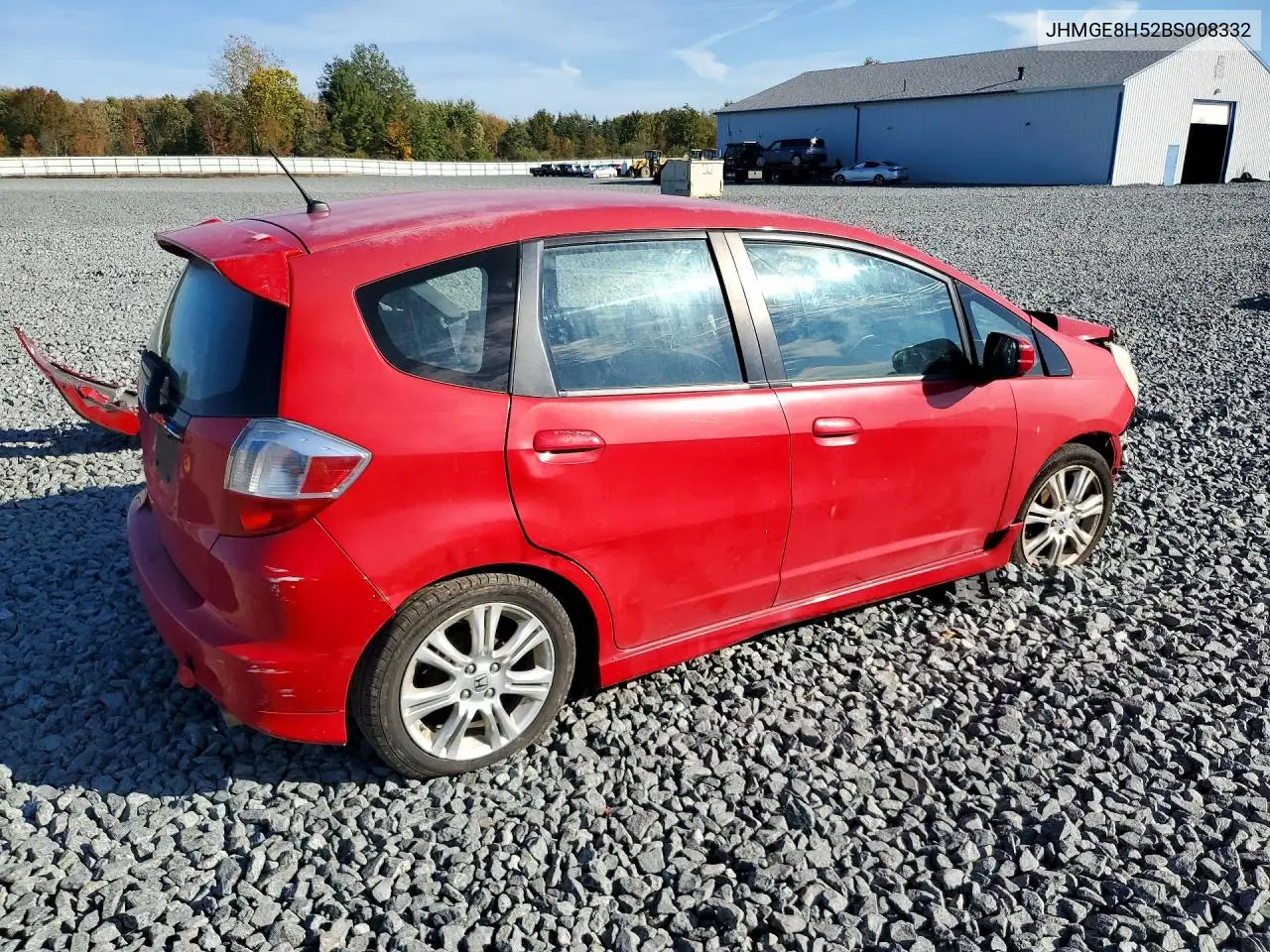 2011 HONDA FIT VIN JHMGE8H52BS008332 — фото 3