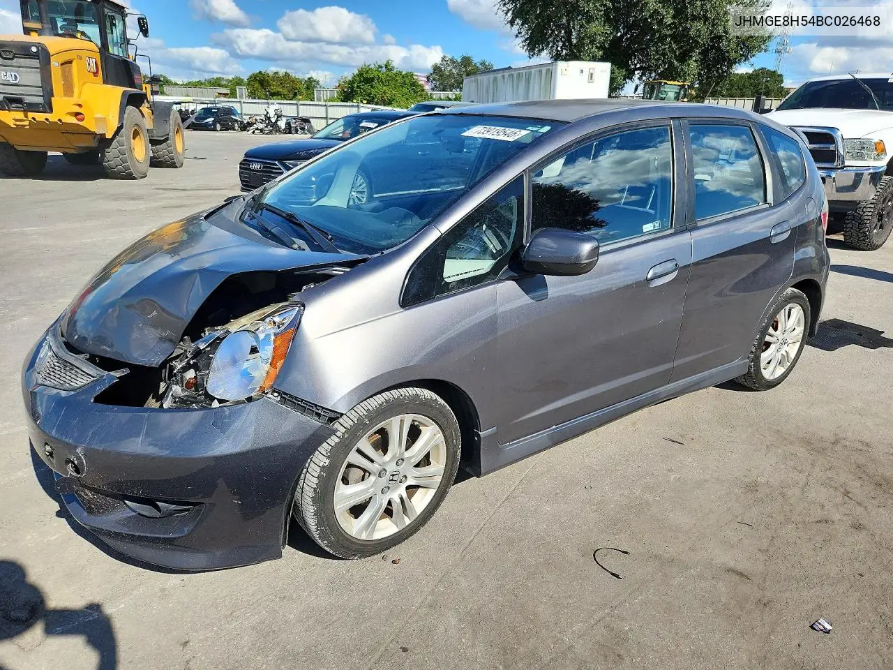 HONDA FIT 2011, VIN JHMGE8H54BC026468