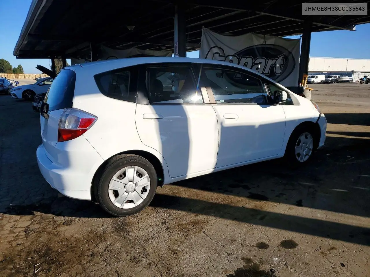 2012 HONDA FIT VIN JHMGE8H38CC035643 — фото 3