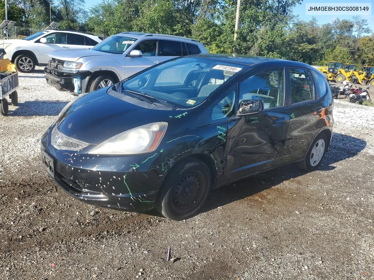 HONDA FIT 2012, VIN JHMGE8H30CS008149