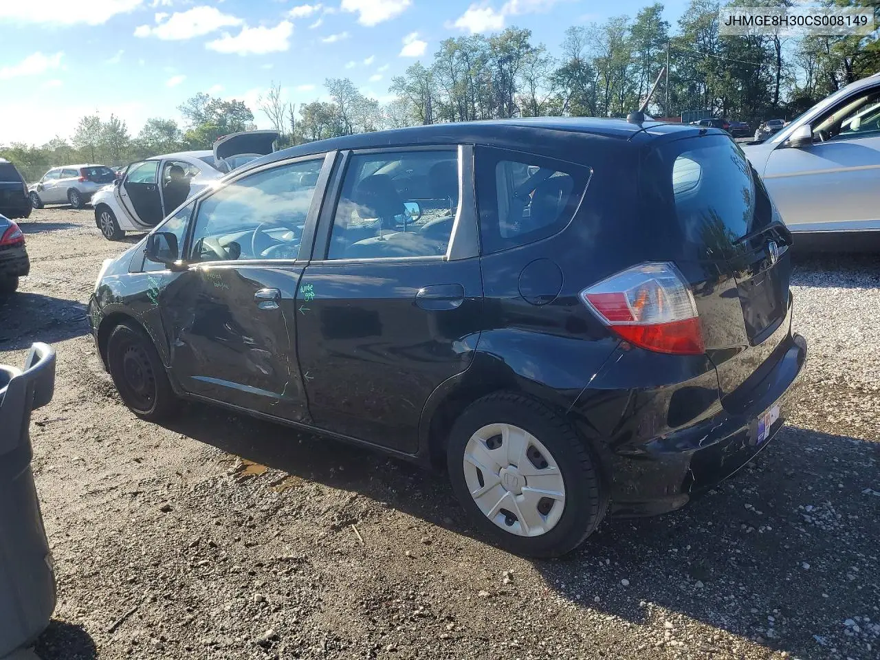2012 HONDA FIT VIN JHMGE8H30CS008149 — фото 2