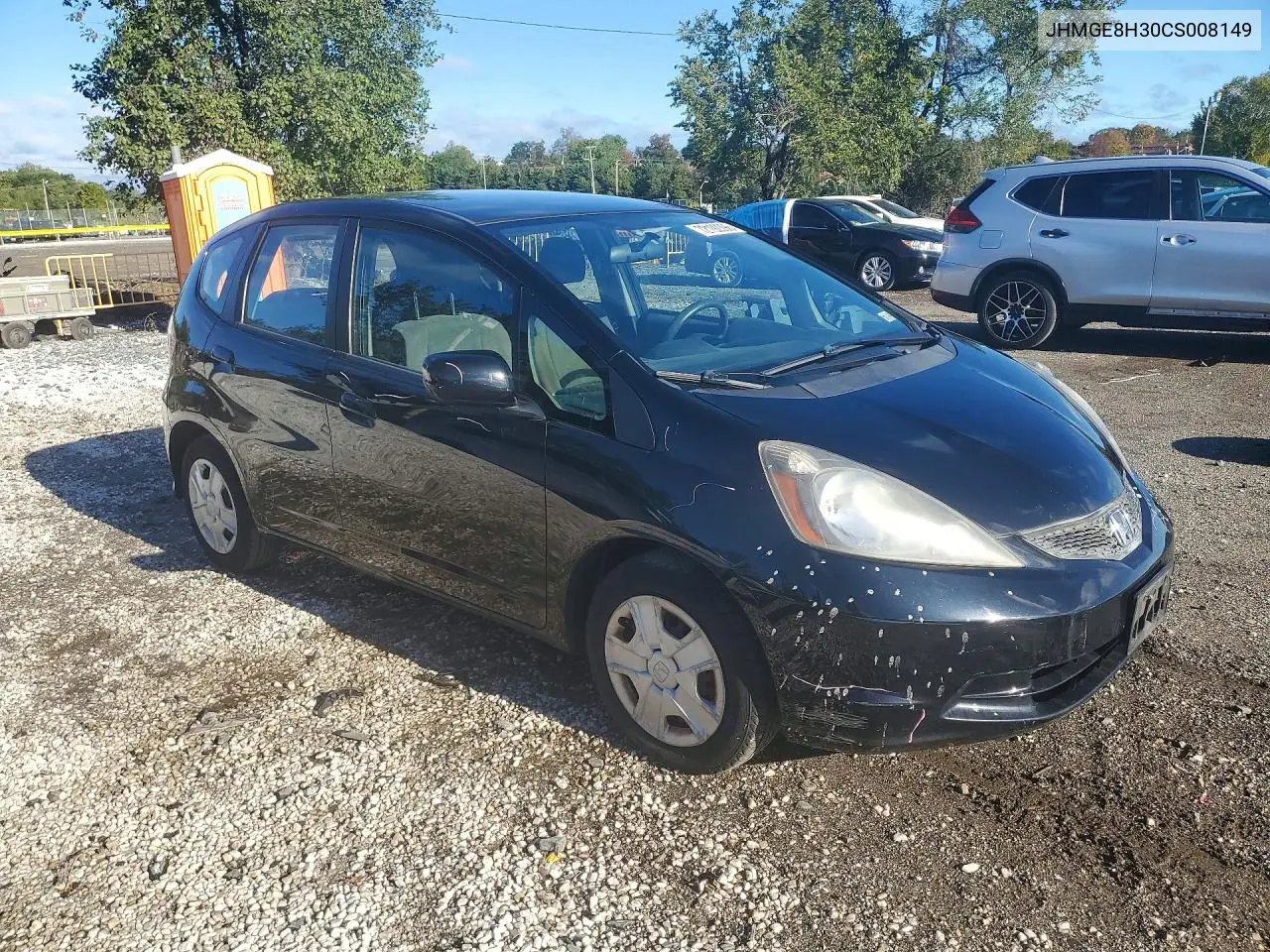 2012 HONDA FIT VIN JHMGE8H30CS008149 — фото 4
