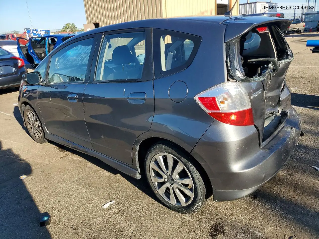 2013 HONDA FIT VIN JHMGE8H53DC043183 — фото 2