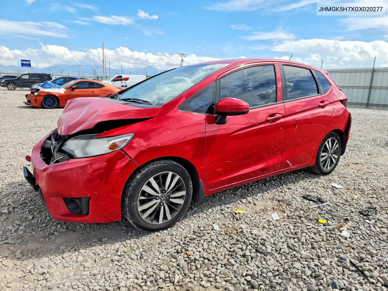 HONDA FIT 2016, VIN JHMGK5H7XGX020277