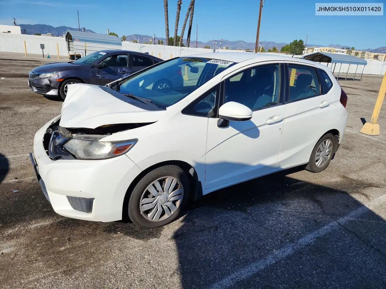 HONDA FIT 2016, VIN JHMGK5H51GX011420